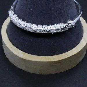 S925 Peacock adjustable bangle